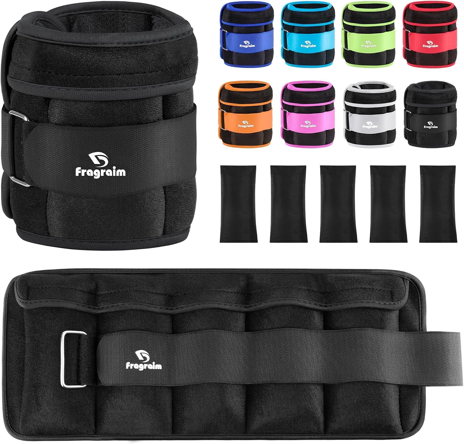 Adjustable Ankle Weights with Removable Weights - Perfect for Jogging, Gymnastics, Aerobics & Physical Therapy (1-20 LBS Pair)