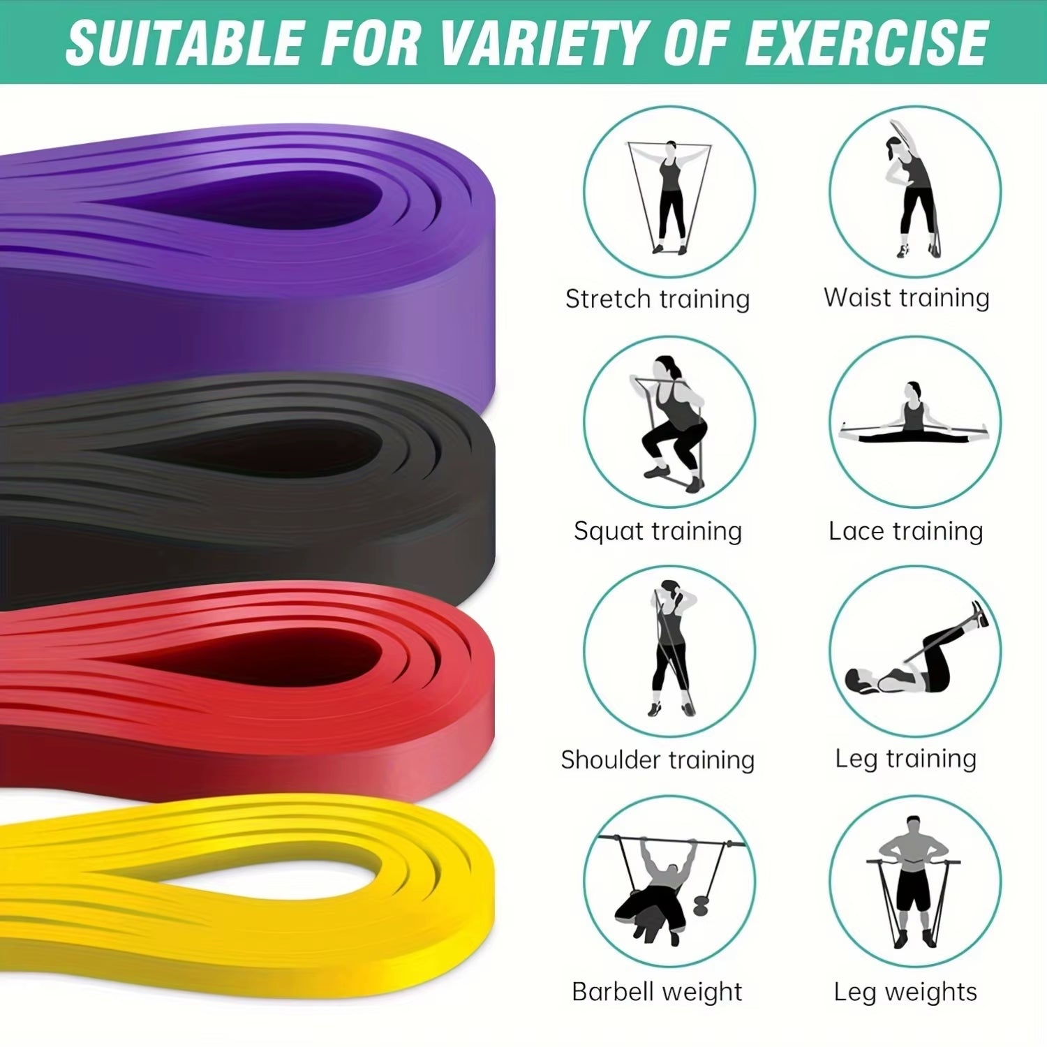 Transform Your Workout with Our Stackable Heavy-Duty TPE Resistance Band Set - Anti-Snap for Ultimate Muscle Strength & Flexibility!