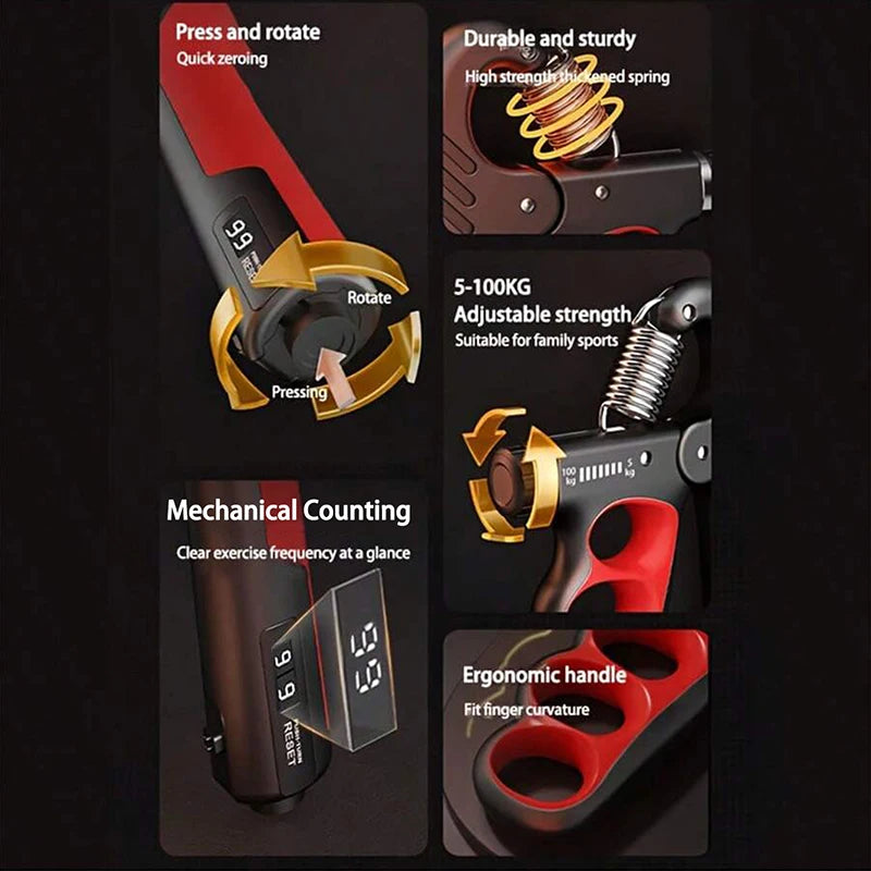 Adjustable Grip Strengthener | Hand & Forearm Muscle Trainer