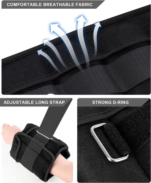 Adjustable Ankle Weights with Removable Weights - Perfect for Jogging, Gymnastics, Aerobics & Physical Therapy (1-20 LBS Pair)